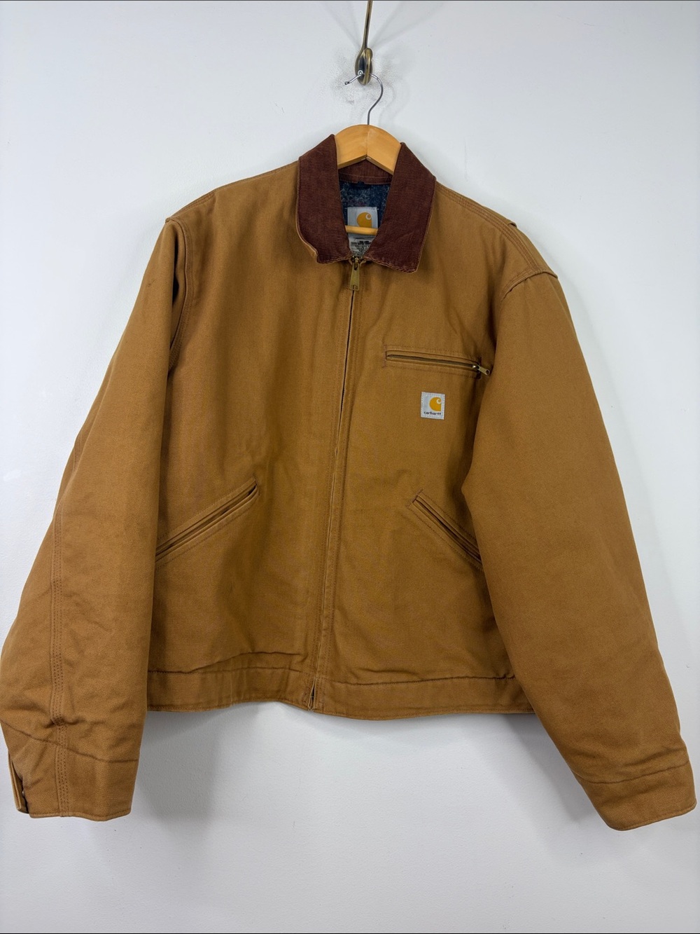 Vintage Carhartt Detroit Jacket Mens 46 Regular Brown Blanket Lined J01 USA